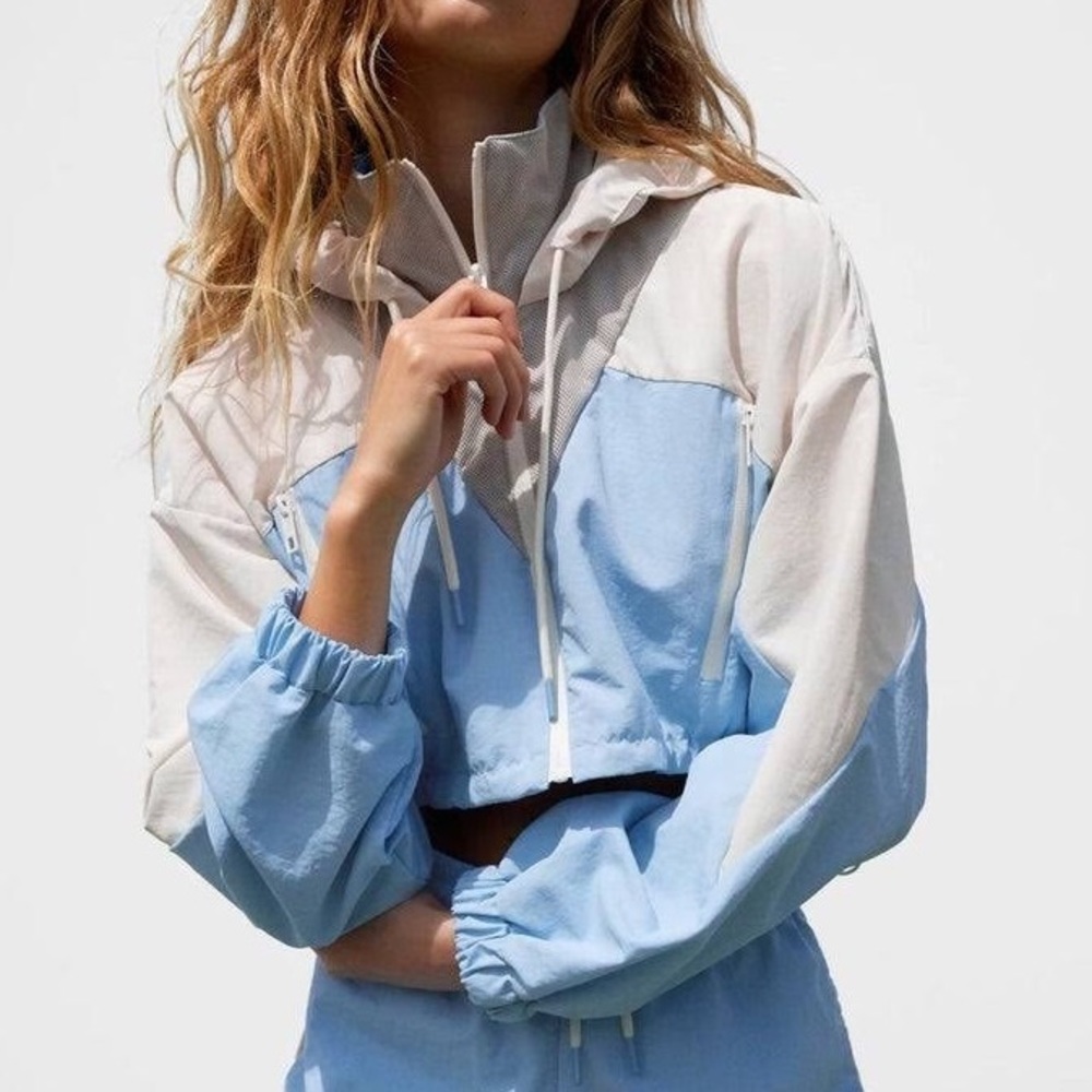 NWOT Zara Combination Cropped Raincoat, Tagged Size L